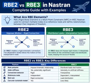 RBE2 vs RBE3 in Nastran: Complete Guide with Examples